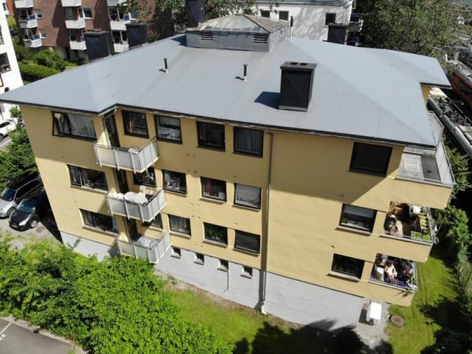 BILLIGSALG: Bygården på Frogner rommer 13 leiligheter. Foto: Privatmegleren.