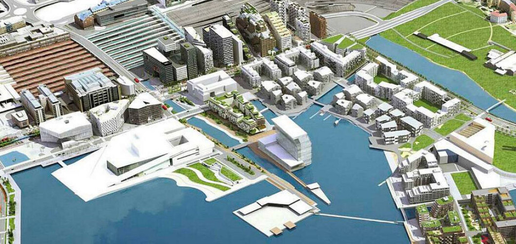 MIDT I SMØRØYET: Tomten som Stor-Oslo Eiendom nå har kjøpt er Paulsenkaia og ligger midt på bildet, til høyre for Operaen. (Ill.: ViaNova) MIDT I SMØRØYET: Tomten som Stor-Oslo Eiendom nå har kjøpt er Paulsenkaia og ligger midt på bildet, til høyre for Operaen. (Ill.: ViaNova)