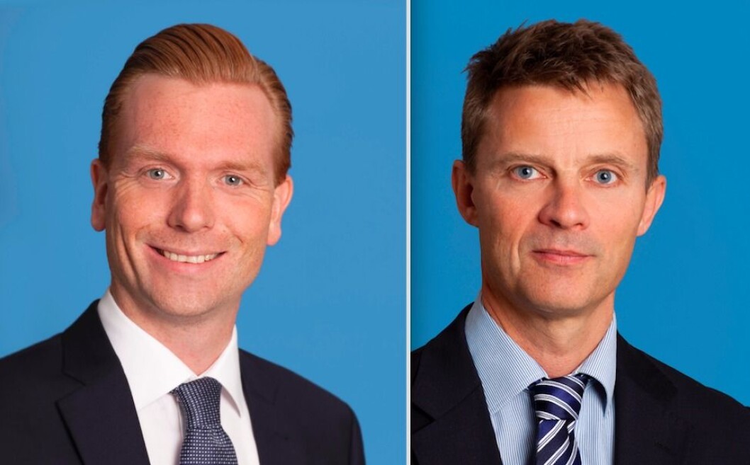Advokatfullmektig Rolf Nyhus og assosiert partner Reidar Myhre i Advokatfirmaet Thommessen AS. (Foto: CF-Wesenberg/Kolonihaven) Advokatfullmektig Rolf Nyhus og assosiert partner Reidar Myhre i Advokatfirmaet Thommessen AS. (Foto: CF-Wesenberg/Kolonihaven)