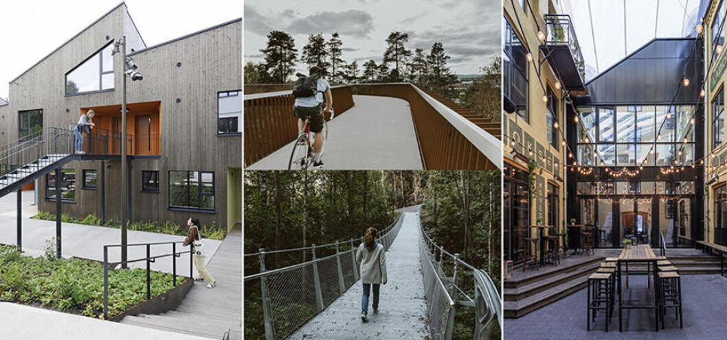 FINALISTER 2018: F.v. Førstehjemsboliger på Furuset, Bumerangbru og Jungelbru på Alna, og Kulturhuset 2.0 ved Youngstorget. (Foto: Oslo kommune/Sturlason) FINALISTER 2018: F.v. Førstehjemsboliger på Furuset, Bumerangbru og Jungelbru på Alna, og Kulturhuset 2.0 ved Youngstorget. (Foto: Oslo kommune/Sturlason)