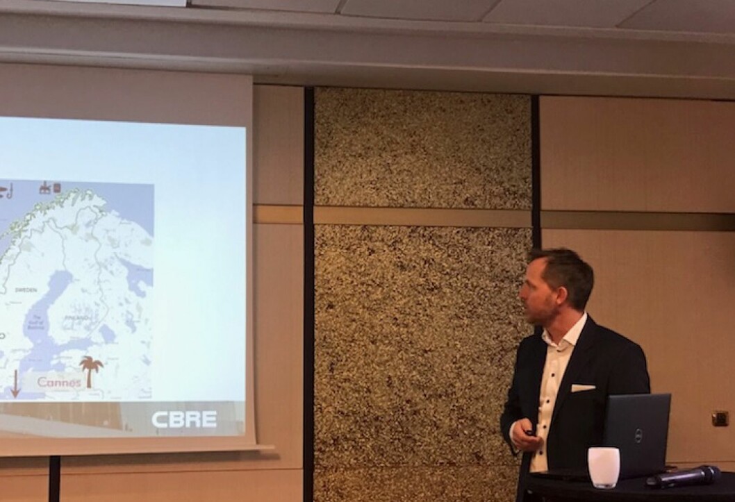 BRA MARKED: John Olof Solberg i CBRE fortalte om et knallsterkt transaksjonsmarked under Oslo Investor Summit på MIPIM i Cannes.