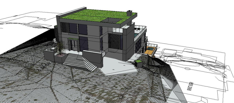 3D: Gemini Terreng gjør det mulig å se hvordan huset ligger i terrenget. Bildet er hentet direkte fra programvaren.