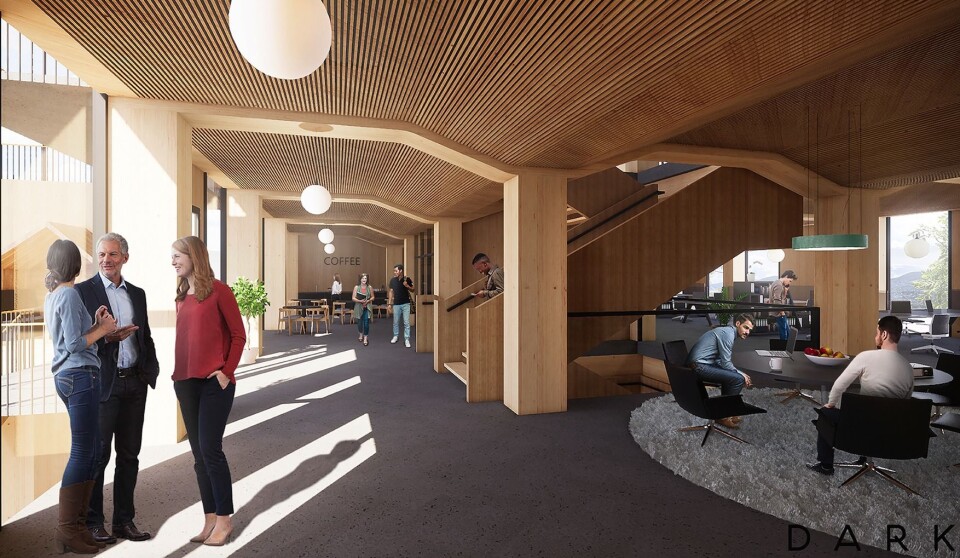 NODE: Om et par år åpner Drammens storstue for innovasjon. Ill.: Dark Arkitekter NODE: Om et par år åpner Drammens storstue for innovasjon. Ill.: Dark Arkitekter