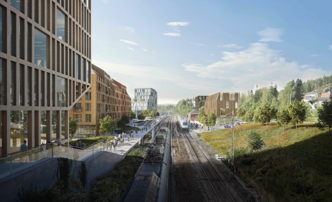 BYDEL: Får Bane NOR Eiendom det som de vil, blir Strømmen stasjon utviklet med leiligheter og næringsarealer. Ill.: Dyrvik Arkitekter