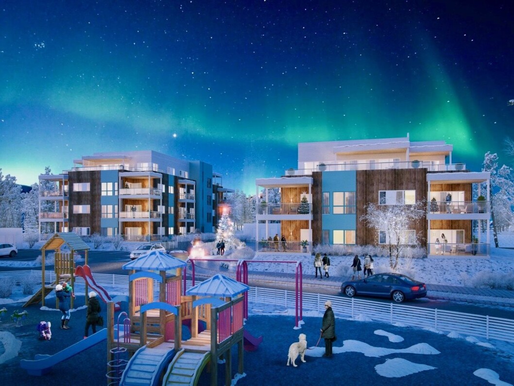 ØST: Elvekanten er det første store leilighetsprosjektet øst for Alta sentrum. Foto: EM1 ØST: Elvekanten er det første store leilighetsprosjektet øst for Alta sentrum. Foto: EM1