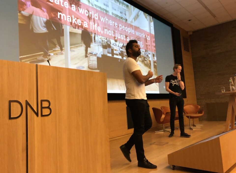 FØRSTE: Henrik Taubøll og Salman Saeed har fått på plass WeWorks første partneravtale med gårdeiere i Nord-Europa. FØRSTE: Henrik Taubøll og Salman Saeed har fått på plass WeWorks første partneravtale med gårdeiere i Nord-Europa.