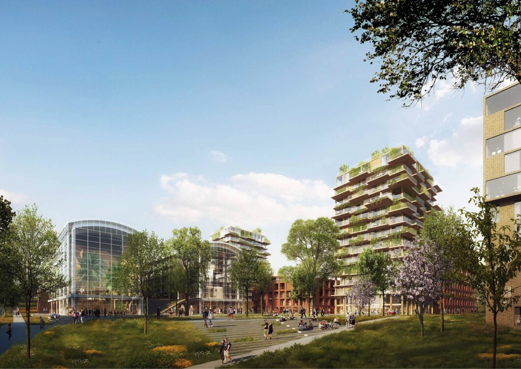 BEVARING: Prosjektet baserer seg nå på bevaring av trykkerihallene, en økt andel torg og møteplasser samt en åpnere struktur. Ill: Reiulf Ramstad Arkitekter BEVARING: Prosjektet baserer seg nå på bevaring av trykkerihallene, en økt andel torg og møteplasser samt en åpnere struktur. Ill: Reiulf Ramstad Arkitekter