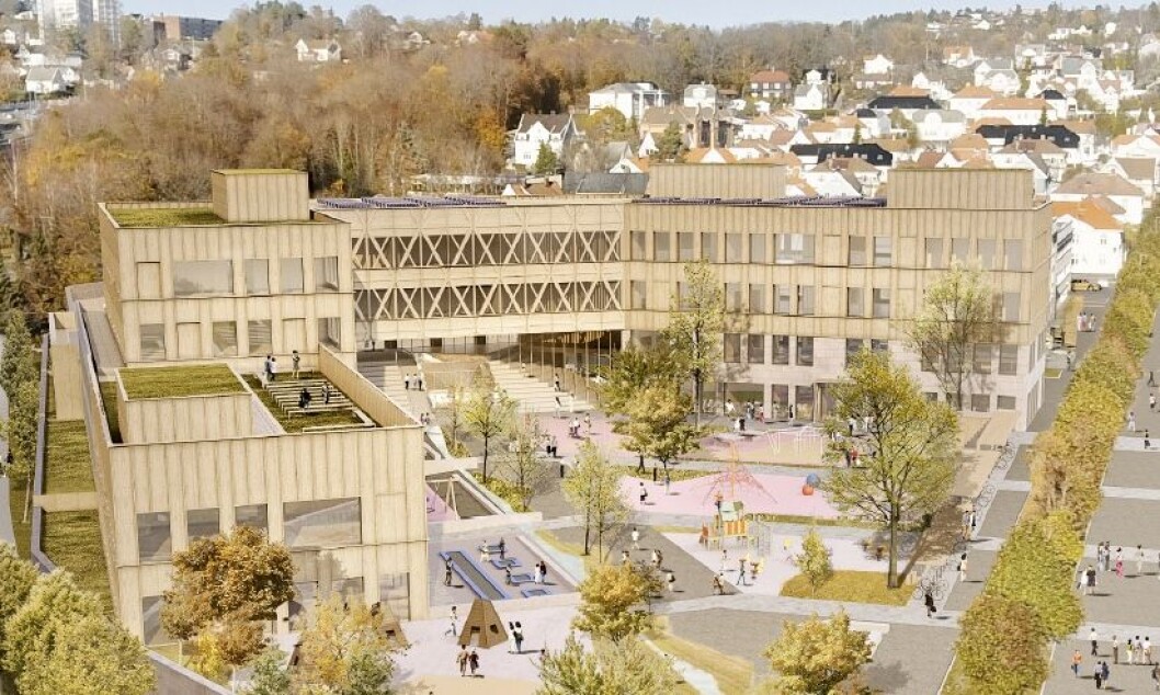 NY: Slik blir Os skole og idrettshall. Kilde: White Arkitekter AB. NY: Slik blir Os skole og idrettshall. Kilde: White Arkitekter AB.