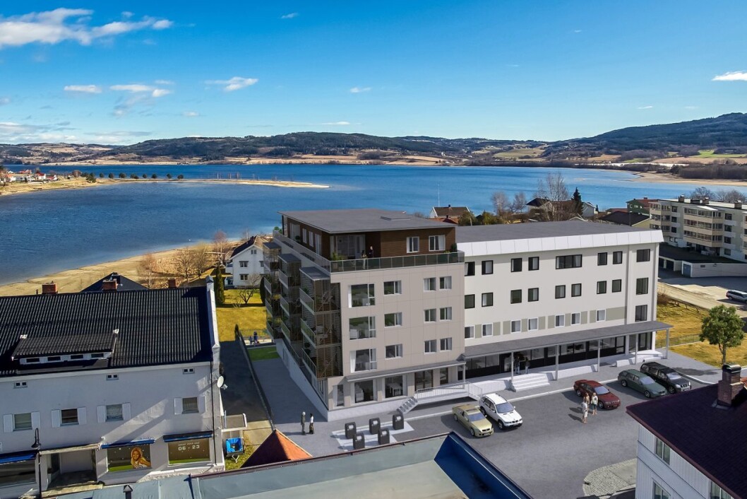 JEVNAKER: Storgaten terrasse skal bestå av 13 leiligheter ved Randsfjorden. Ill.: SG Arkitektur/Einar Martin Lundstad JEVNAKER: Storgaten terrasse skal bestå av 13 leiligheter ved Randsfjorden. Ill.: SG Arkitektur/Einar Martin Lundstad