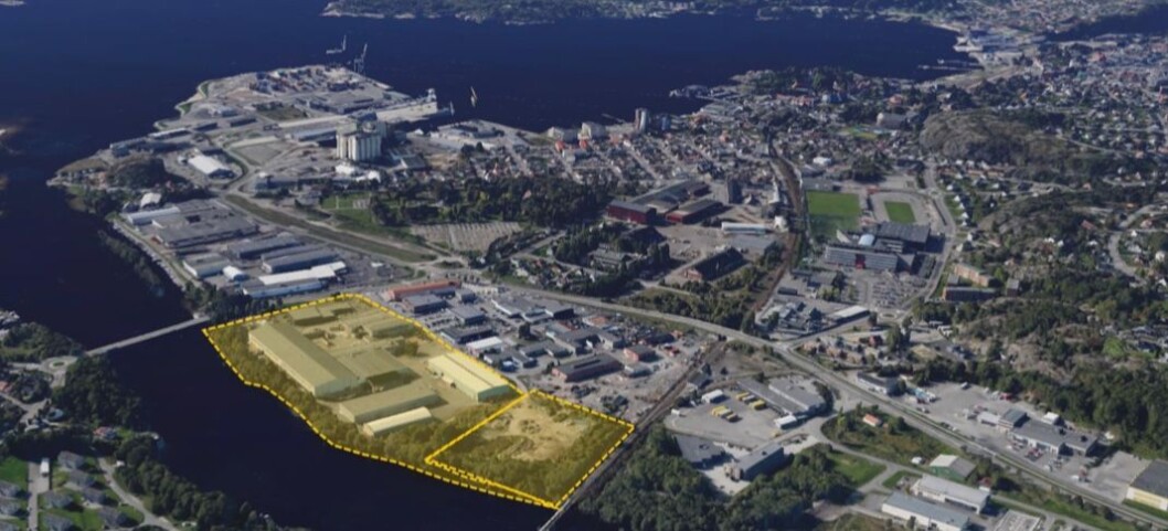 LARVIK: Fearnley Project Finance har kjøpt ca. 90 mål tomt i Larvik. Foto: Fearnley LARVIK: Fearnley Project Finance har kjøpt ca. 90 mål tomt i Larvik. Foto: Fearnley