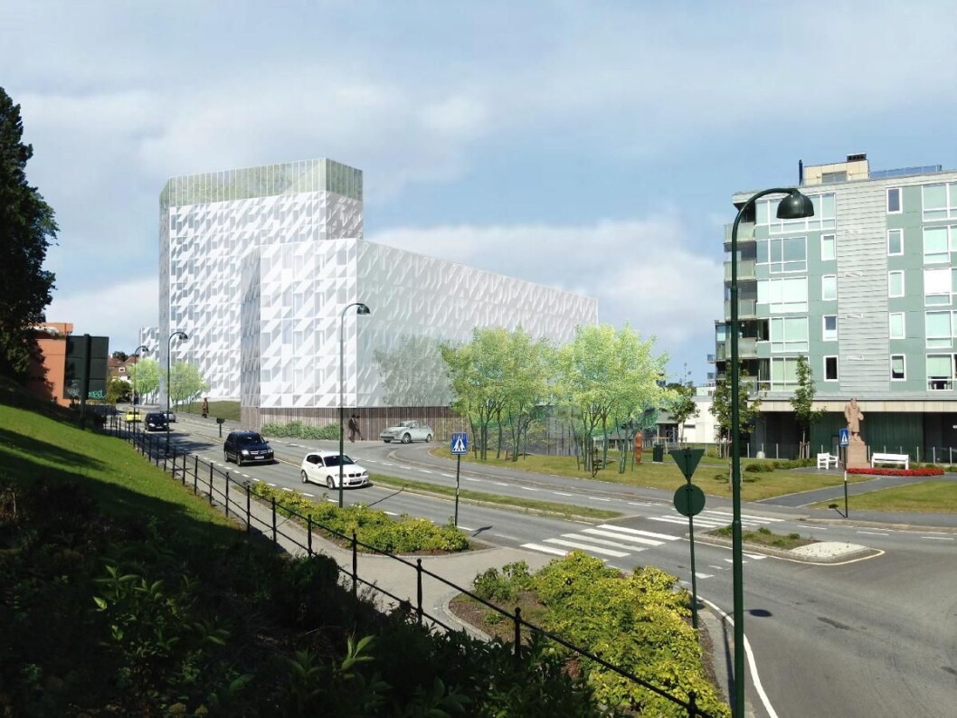 HOTELL: Tilbake i 2014 var planen å bygge et hotell på tomta, slik blir det ikke. Ill.: Link Arkitektur HOTELL: Tilbake i 2014 var planen å bygge et hotell på tomta, slik blir det ikke. Ill.: Link Arkitektur