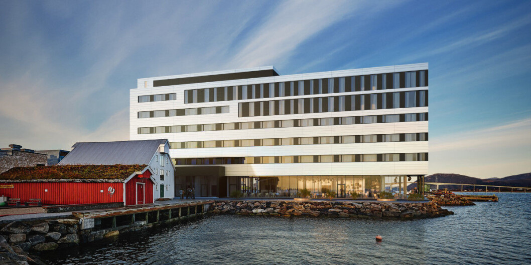 SJØNÆRT: Slik ser arkitektene for seg hotellet i Sortland. Ill.: Hamperokken SJØNÆRT: Slik ser arkitektene for seg hotellet i Sortland. Ill.: Hamperokken