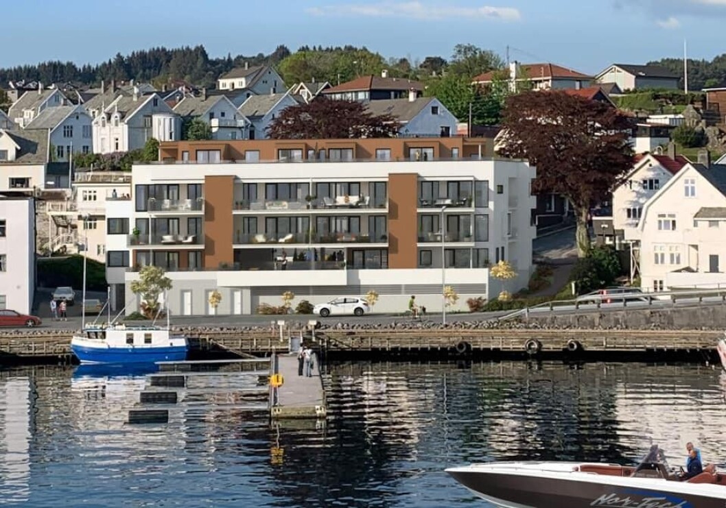 SJØNÆRT: Bøkelunden skal bygges rett ved sjøen i Kopervik. Ill.: Garvik Gruppen SJØNÆRT: Bøkelunden skal bygges rett ved sjøen i Kopervik. Ill.: Garvik Gruppen