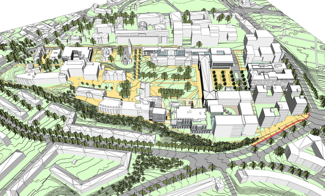 FULL UTBYGGING: Planforslaget skal vise full fremtidig utbygging, og legger til rette for at dagens bygningsvolum økes med ca. 80 prosent. Ill: Petter Bogen Arkitektkontor FULL UTBYGGING: Planforslaget skal vise full fremtidig utbygging, og legger til rette for at dagens bygningsvolum økes med ca. 80 prosent. Ill: Petter Bogen Arkitektkontor