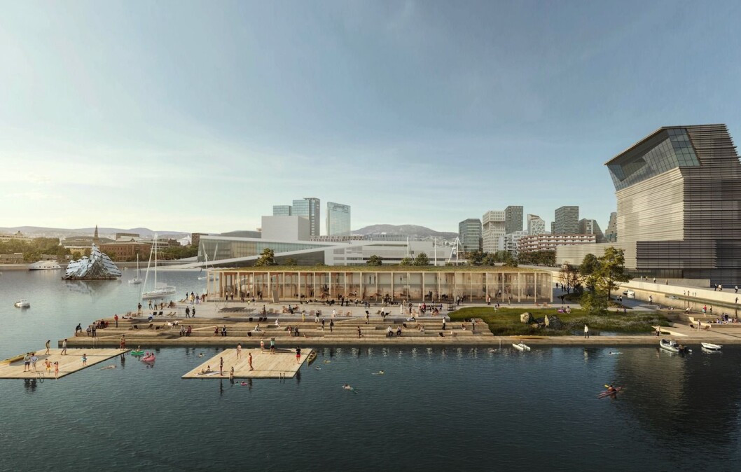 VINNEREN: Vinnerutkastet «Trelett» fra Atelier Oslo er lagd i samarbeid med Lund Hagem Arkitekter, Bollinger Grohmann Ingeniører og ATSITE. Illustrasjon: Atelier Oslo. VINNEREN: Vinnerutkastet «Trelett» fra Atelier Oslo er lagd i samarbeid med Lund Hagem Arkitekter, Bollinger Grohmann Ingeniører og ATSITE. Illustrasjon: Atelier Oslo.