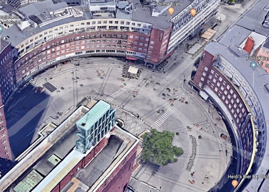 HAR UNDERSØKT UTVIKLINGEN: Fridtjof Nansens plass er blant adressene hvor Byfolk har undersøkt omsetningsutviklingen for butikkene. Foto: Google Street View HAR UNDERSØKT UTVIKLINGEN: Fridtjof Nansens plass er blant adressene hvor Byfolk har undersøkt omsetningsutviklingen for butikkene. Foto: Google Street View