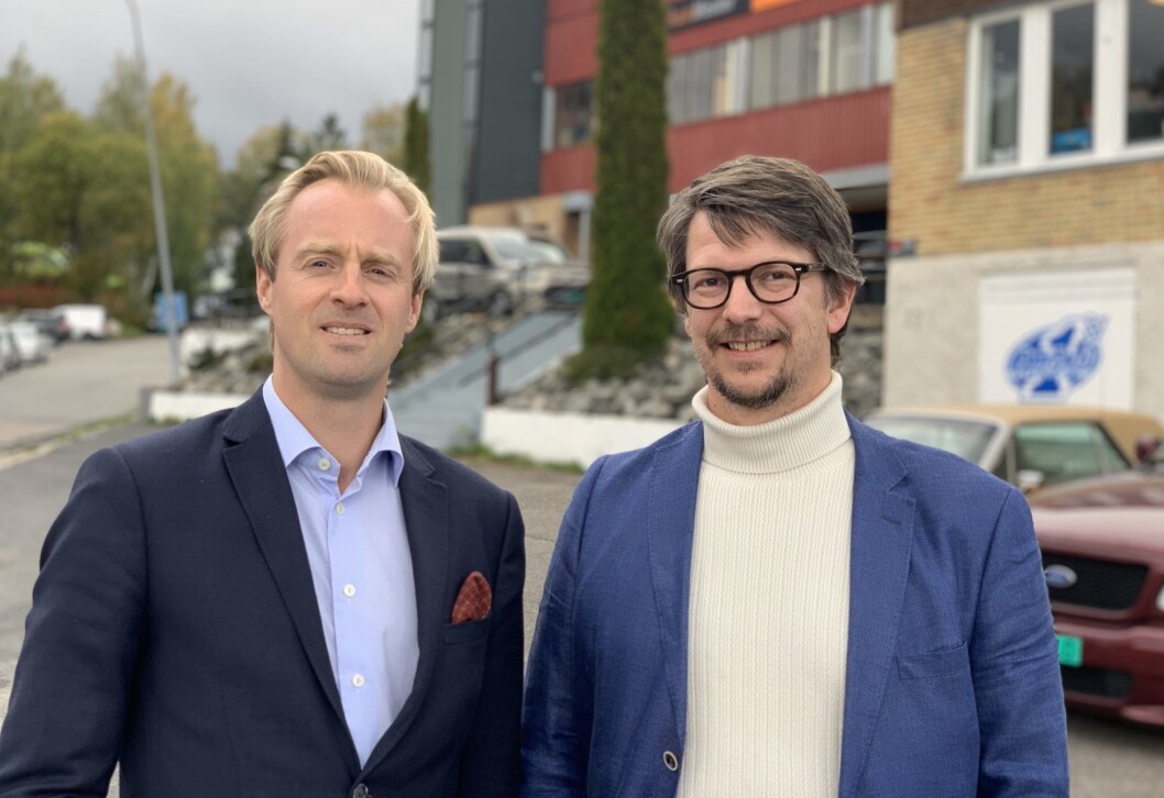 SAMARBEID: Otto Christian Groth i AFG (t.v.) og Jørgen Stavrum i OBOS står samme om boligbygging i Ski. Foto: AF Gruppen. SAMARBEID: Otto Christian Groth i AFG (t.v.) og Jørgen Stavrum i OBOS står samme om boligbygging i Ski. Foto: AF Gruppen.