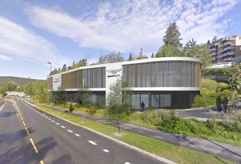 BILLINGSTAD: Slik blir Bentleys bilsenter i Asker.(Ill.: Kritt Arkitekter AS)