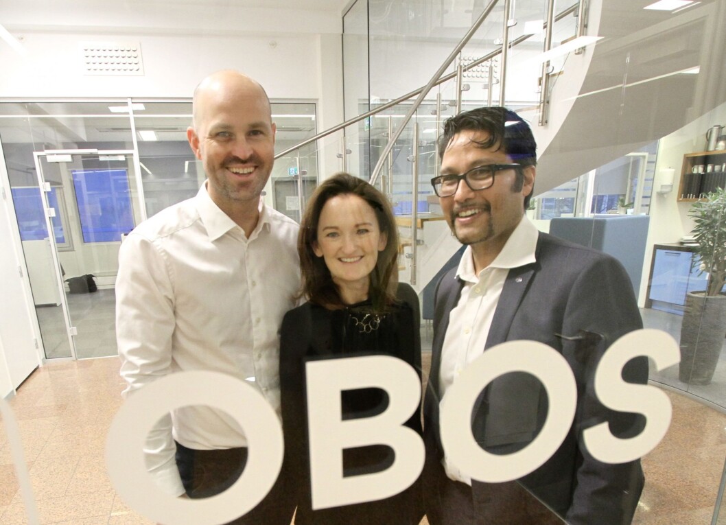 KUNSTIG INTELLIGENS: OBOS har inngått en samarbeidsavtale med Spacemaker verdt 20 millioner kroner. Her er Anders Kvåle og Eleanor O’Neill fra teknologiselskapet sammen med OBOS-sjefen Daniel Kjørberg Siraj. KUNSTIG INTELLIGENS: OBOS har inngått en samarbeidsavtale med Spacemaker verdt 20 millioner kroner. Her er Anders Kvåle og Eleanor O’Neill fra teknologiselskapet sammen med OBOS-sjefen Daniel Kjørberg Siraj.
