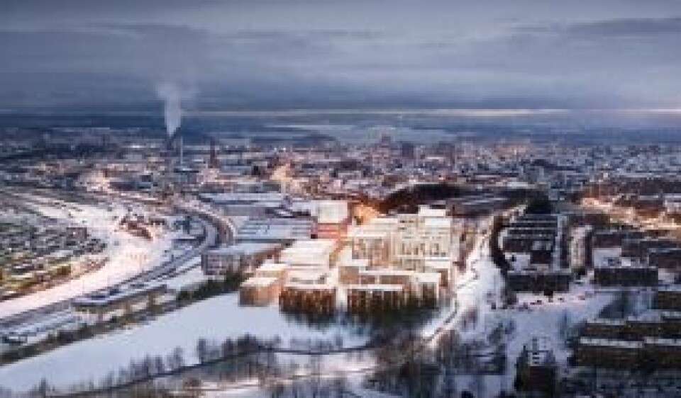 LØFTER GRORUDDALEN: Stor-Oslo Eiendom mener NRK til Linderudbyen vil løfte Groruddalen. Ill.: Art Arkitekter