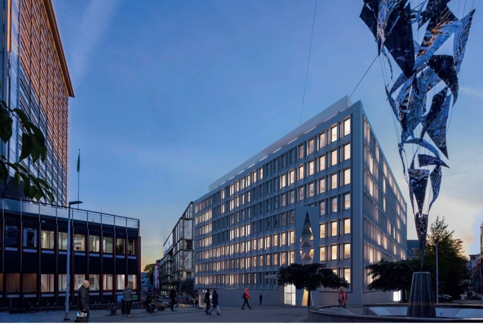 POSITIVT: PBE mener det er positivt at det gjøres tiltak for å oppgradere bygningen, samtidig som fasaden rehabiliteres og bygningen åpnes opp mot byrommet.