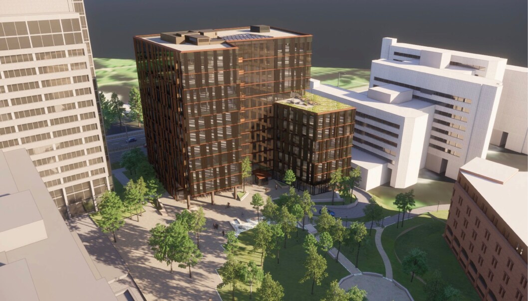 SKJERM: Det nye bygget skal skape en skjerm mot Strømsveien. SKJERM: Det nye bygget skal skape en skjerm mot Strømsveien.
