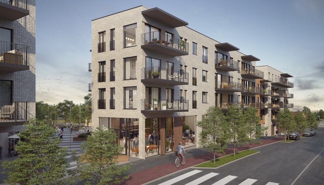 106 LEILIGHETER: Boligblokkene skal stå ferdig om et par år. 106 LEILIGHETER: Boligblokkene skal stå ferdig om et par år.