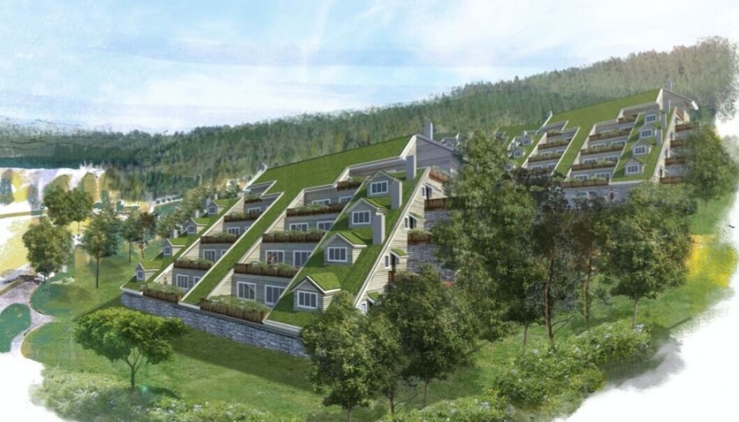 STORT: Dette er en av illustrasjonene som viser hvordan det kan bli i Bjørnholtlia. STORT: Dette er en av illustrasjonene som viser hvordan det kan bli i Bjørnholtlia.