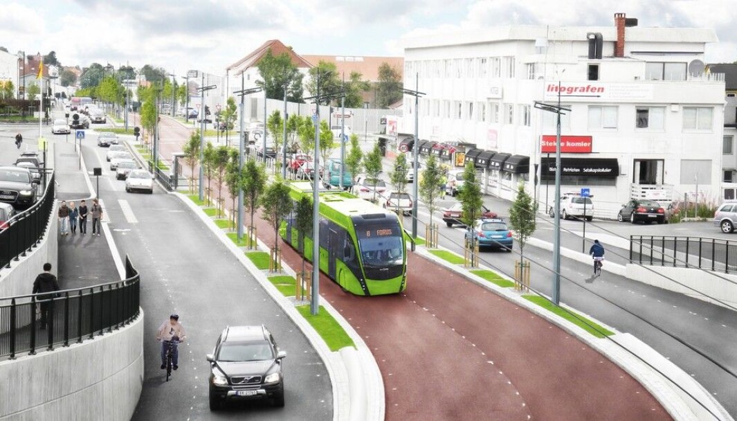 VIKTIGST: Bussveien er det største prosjektet i Bymiljøpakken, og kan bli omtrent sånn. VIKTIGST: Bussveien er det største prosjektet i Bymiljøpakken, og kan bli omtrent sånn.