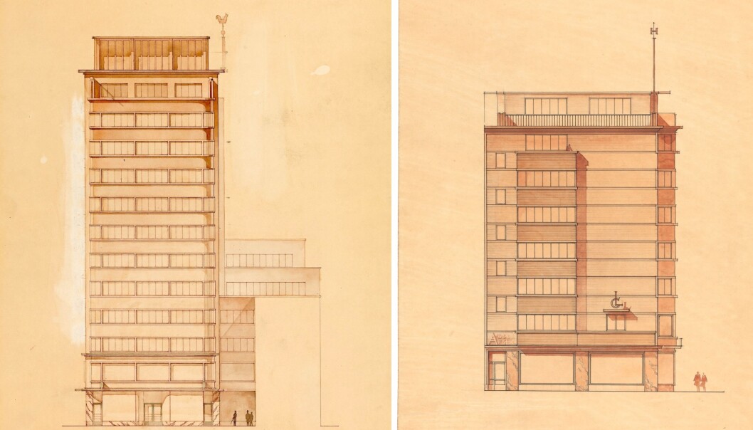 TO VERSJONER: Arkitekten visste han ville få høydemotstand og tegnet to versjoner. TO VERSJONER: Arkitekten visste han ville få høydemotstand og tegnet to versjoner.