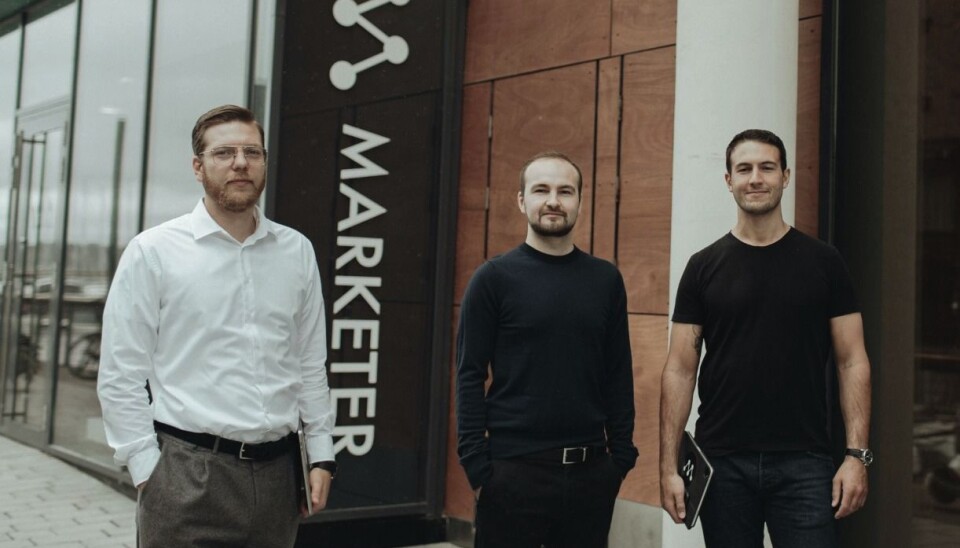SATSER: Gründerne Jon Amdahl Martinsen (tv), Thomas Meyer og Amir Folkestad Habhab (th) skal skalere opp for internasjonalt salg. SATSER: Gründerne Jon Amdahl Martinsen (tv), Thomas Meyer og Amir Folkestad Habhab (th) skal skalere opp for internasjonalt salg.