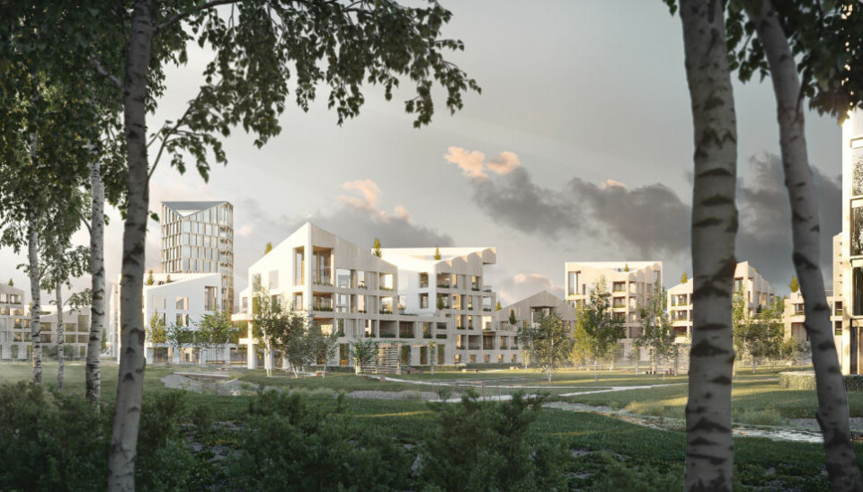 OMFATTENDE: Bonums siste utviklingsprosjekt i Lillestrøm kan gi plass til 500 boliger og 10.000 kvadratmeter næringsarealer.
(Ill: Konseptstudie Bonum og Haptic)