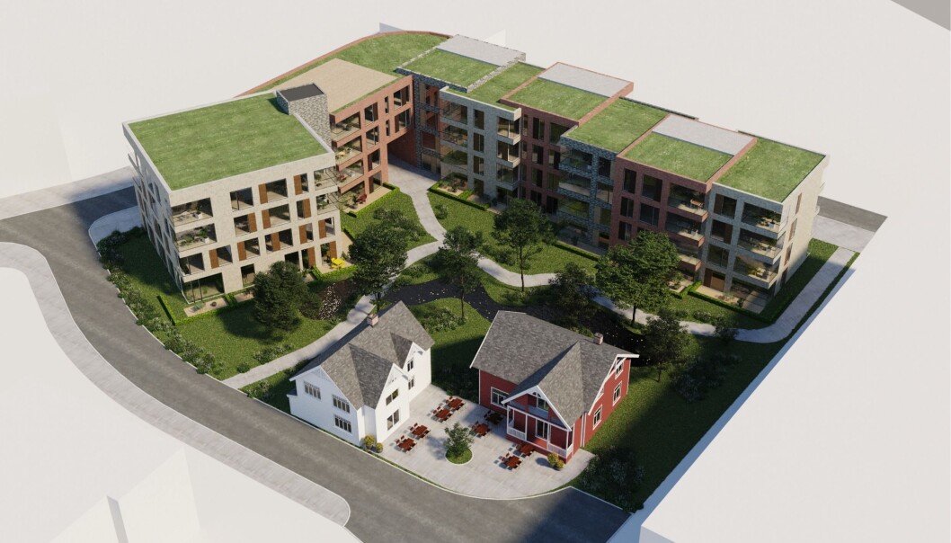 PARK: Boligenes uteareal grenser opp mot en etablert park. PARK: Boligenes uteareal grenser opp mot en etablert park.