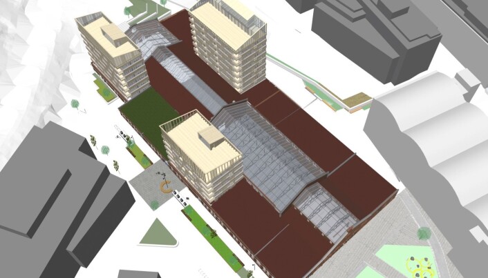 Fugleperspektiv Nydalsveien 32B. Fugleperspektiv Nydalsveien 32B.