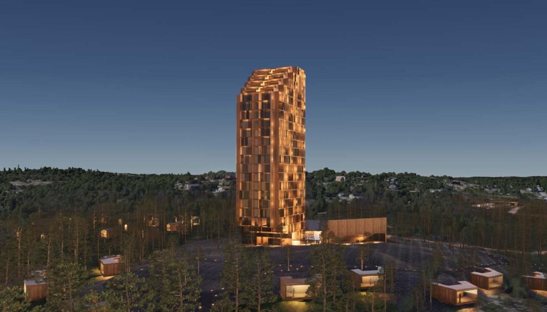 HOTELL: Dette er en tidlig prosjektskisse for planene på Hvaler. HOTELL: Dette er en tidlig prosjektskisse for planene på Hvaler.
