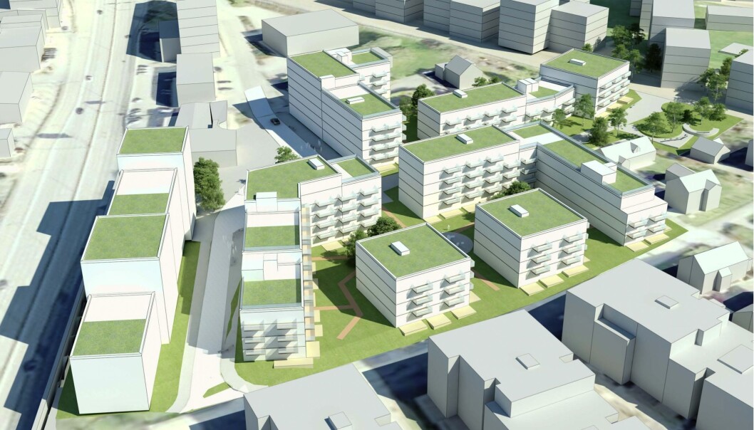 4-6 ETASJER: Både næringsbebyggelsen og boligbebyggelsen er planlagt i 4-6 etasjer. 4-6 ETASJER: Både næringsbebyggelsen og boligbebyggelsen er planlagt i 4-6 etasjer.