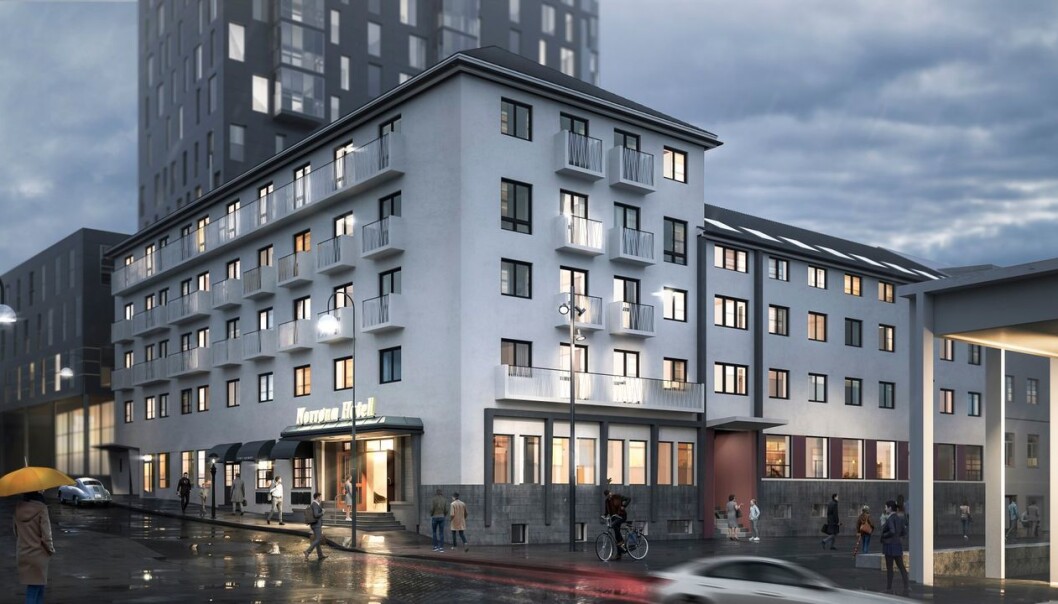 TRANSFORMASJON: Dette ikoniske hotellet skal bli leiligheter. TRANSFORMASJON: Dette ikoniske hotellet skal bli leiligheter.