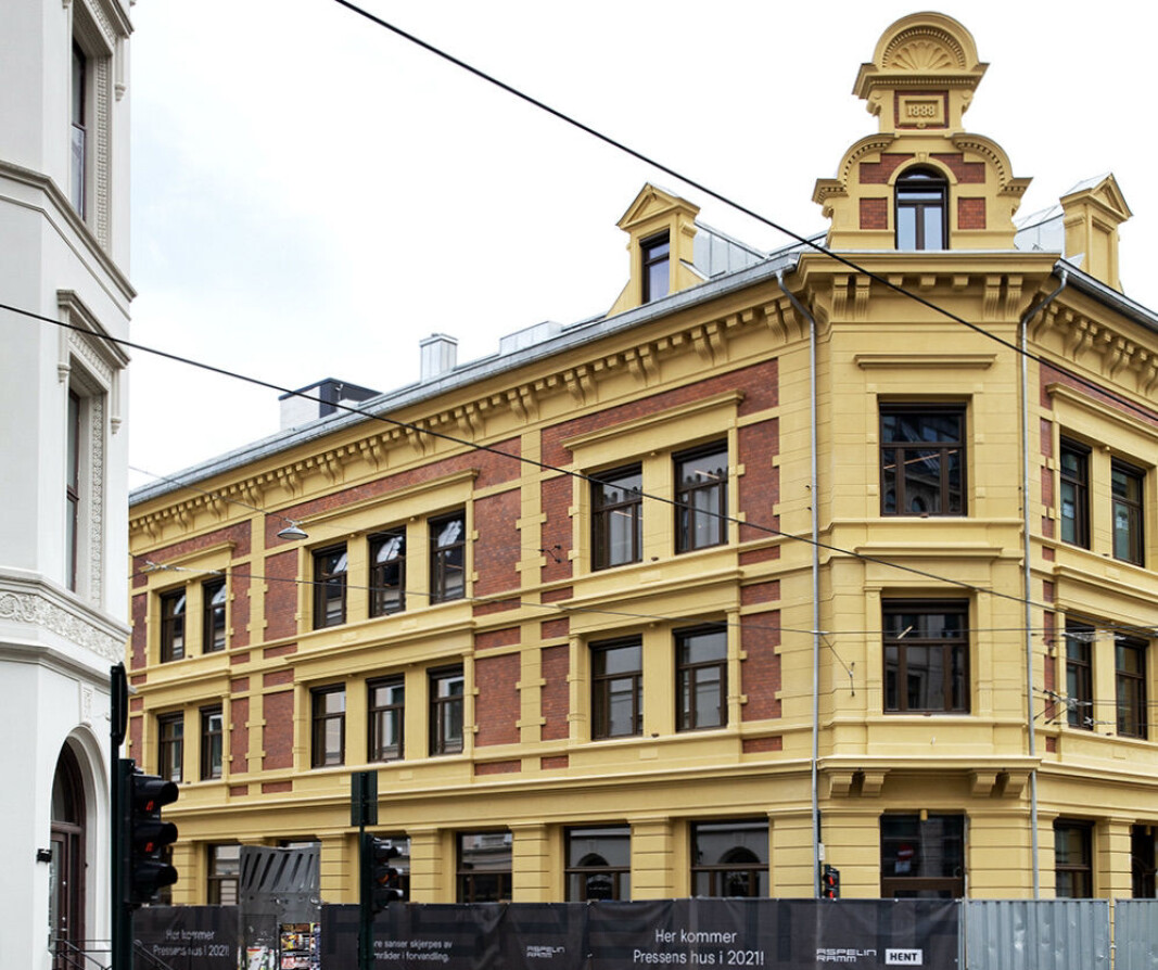PRESSEN: De to gamle bygårdene totalrehabilitert og klar til å huse elleve presseorganisasjoner. PRESSEN: De to gamle bygårdene totalrehabilitert og klar til å huse elleve presseorganisasjoner.