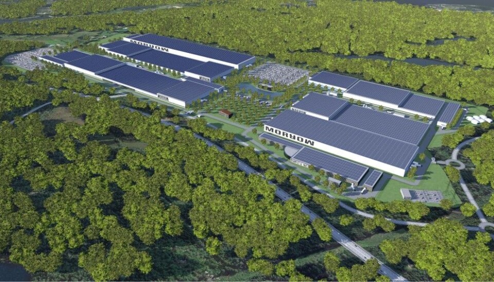 STORT: Slik kan Morrow's planlagte battericellefabrikk se ut når den er ferdig utbygd. STORT: Slik kan Morrow's planlagte battericellefabrikk se ut når den er ferdig utbygd.