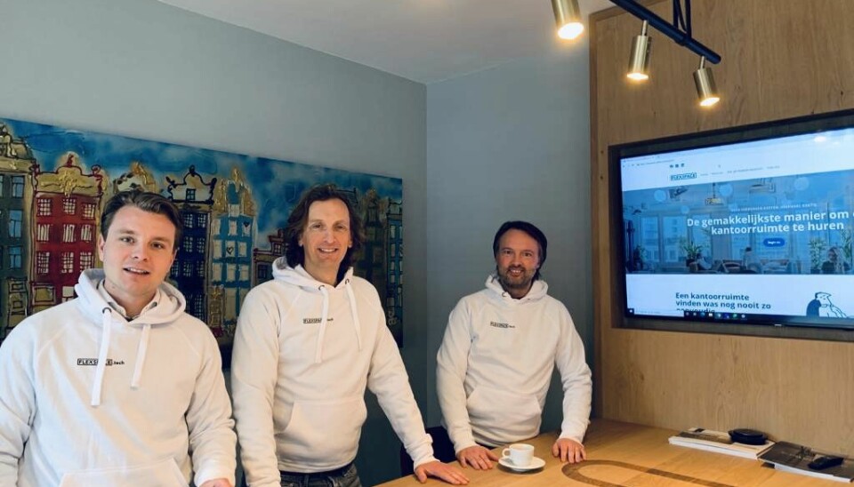 Amsterdam-teamet, Flexspace B.V. Fra venstre: Job Steverink, daglig leder, Martijn Smits og Sander Winterswijk, begge partnere i 1530 Real Estate B.V.