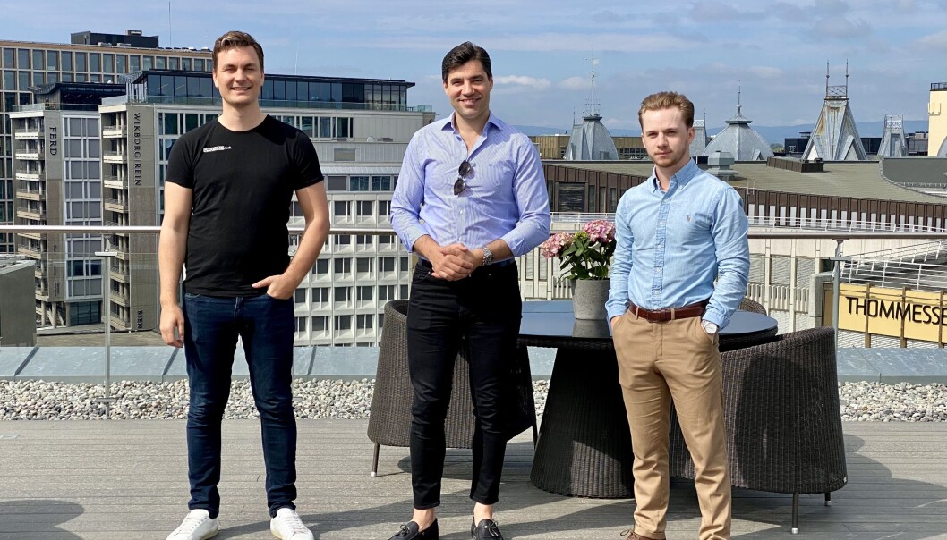OSLO-TEAMET: Fra venstre: Jens Rask-Jensen, salgssjef Michael Angelo Justiniano, administrerende direktør, og Simen Strandos, intern OSLO-TEAMET: Fra venstre: Jens Rask-Jensen, salgssjef Michael Angelo Justiniano, administrerende direktør, og Simen Strandos, intern