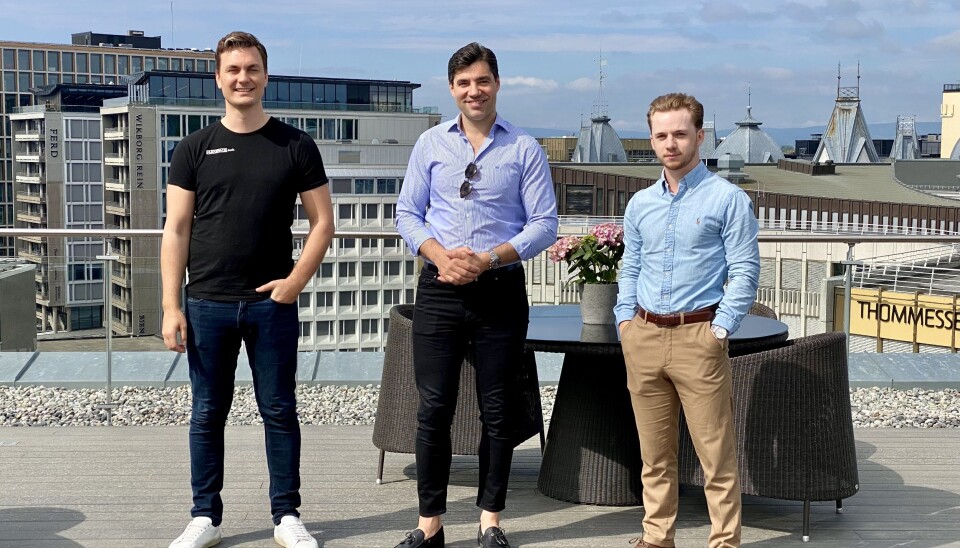 OSLO-TEAMET: Fra venstre: Jens Rask-Jensen, salgssjef Michael Angelo Justiniano, administrerende direktør, og Simen Strandos, intern