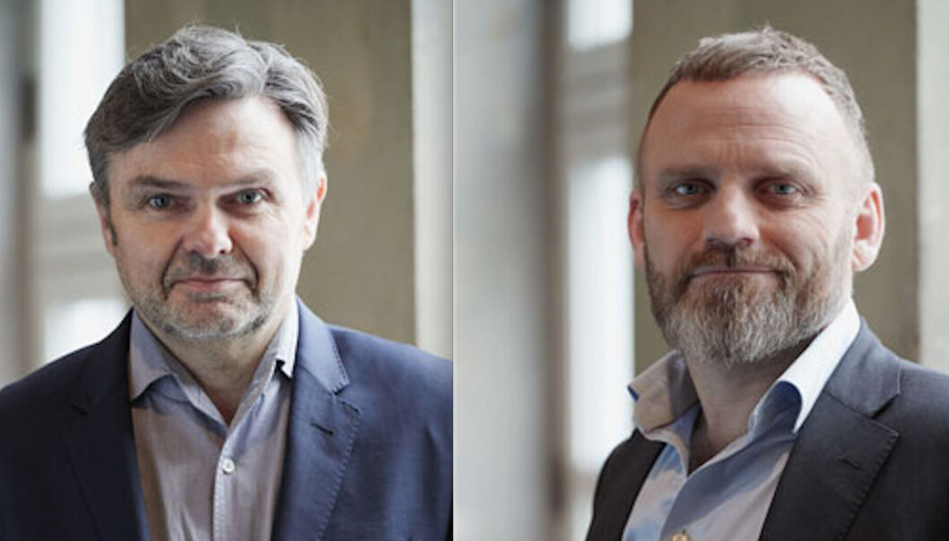 OMORGANISERER: Oslo Houses Jarl Fronth og Bjørnar Johnsen gjør endringer. OMORGANISERER: Oslo Houses Jarl Fronth og Bjørnar Johnsen gjør endringer.