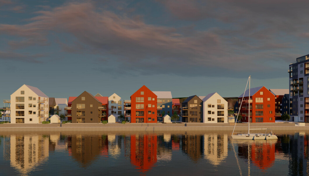SJØNÆRT: Boligprosjektet ved sjøen består totalt av 120 leiligheter.