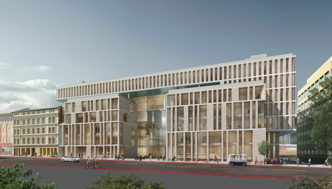 23.800 KVM: Bane Nor Eiendom ønsker å oppføre et kontorbygg på 23.800 kvadratmeter over 7 etasjer, mens PBE foreslår park.