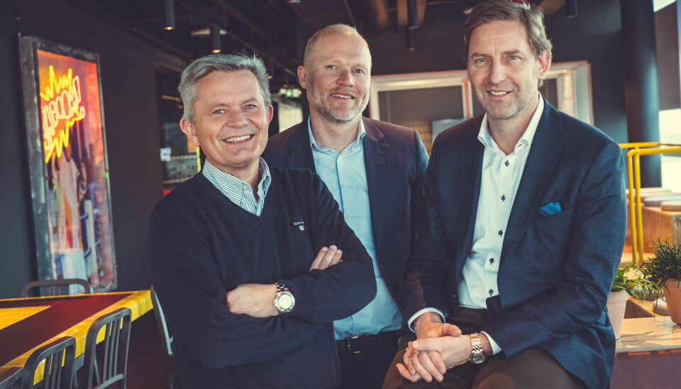 LEDERGRUPPEN: Fra venstre: Utviklingsdirektør Arne Brovold, CFO Christian Haug og CEO Mathis Grimstad.