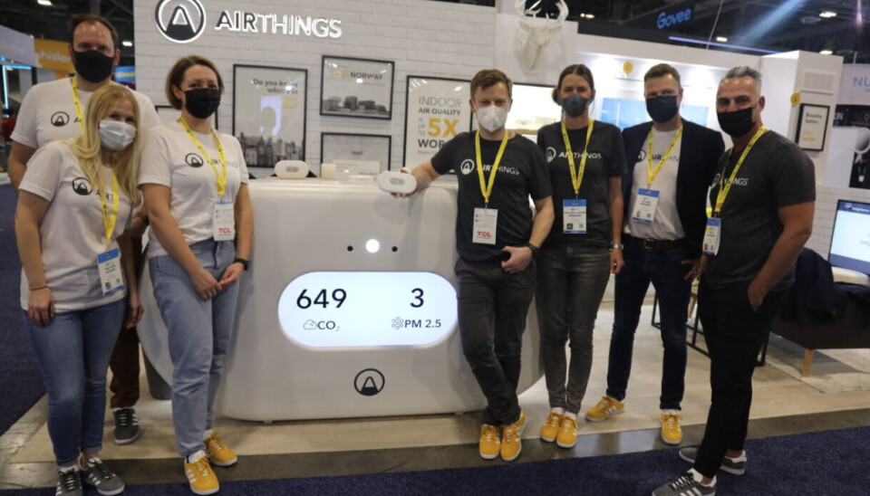 CES 2022: Fra standen til Airthings i Las Vegas, hvor de introduserer nye produkter. CES 2022: Fra standen til Airthings i Las Vegas, hvor de introduserer nye produkter.