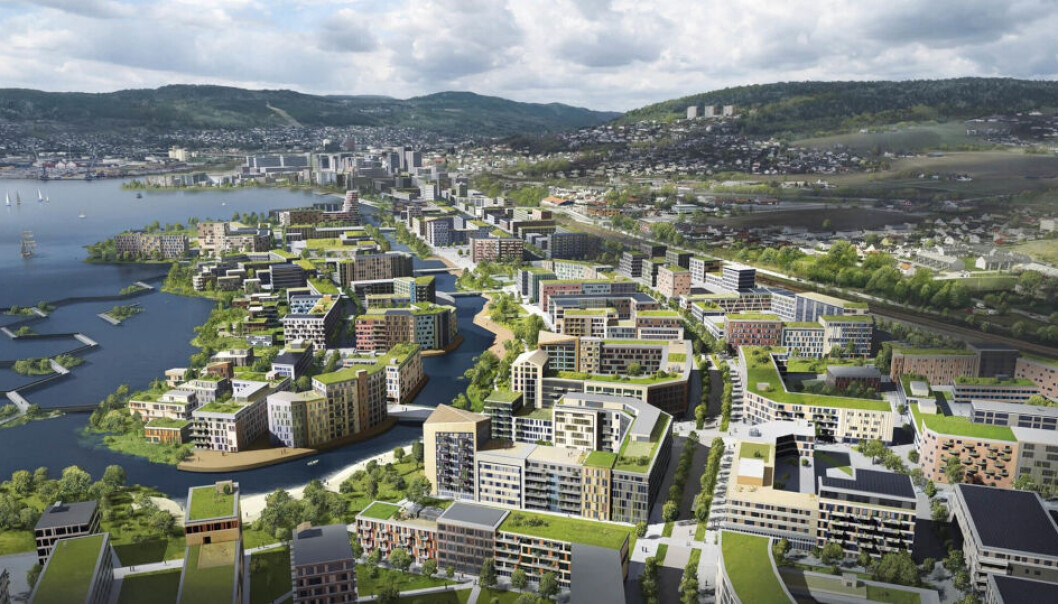 LIER: Fredensborg Bolig kjøper 13 mål stor tomt i Gilhusbukta i Lier, et område som planlegges bygd ut med 2500 boliger. Ill.: LINK Arkitektur/Eidos Eiendomsutvikling. LIER: Fredensborg Bolig kjøper 13 mål stor tomt i Gilhusbukta i Lier, et område som planlegges bygd ut med 2500 boliger. Ill.: LINK Arkitektur/Eidos Eiendomsutvikling.