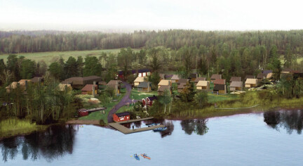 Planlegger en landsby med 65 hytter på øya