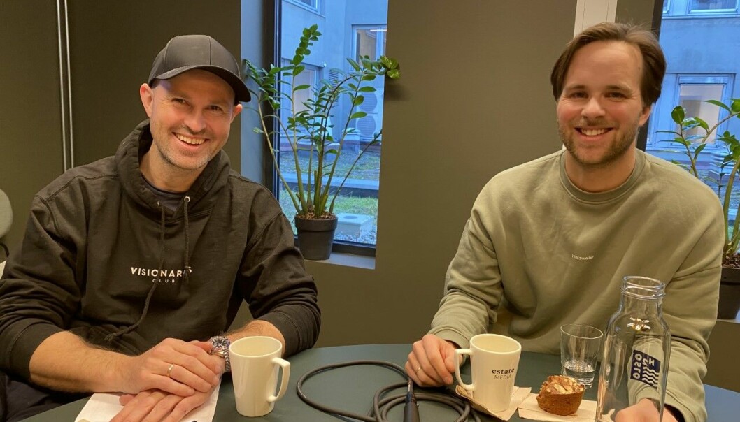 SUKSESS: Anders Kvåle og Håvard Haukeland i Spacemaker tok frokosten hos podcasten Proptech til frokost. Der forteller de om suksessen Spacemaker.